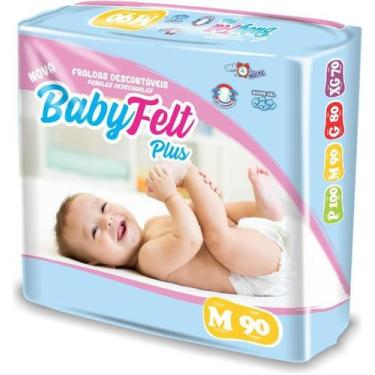 Imagem de Kit 4 Fralda Descartável Baby Felt Noturna Infantil M - 90 Unidades At
