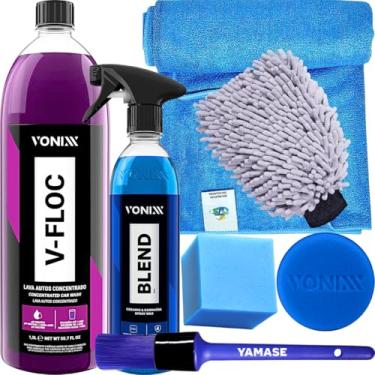 Imagem de Kit Lavagem De Moto Shampoo Cera Blend Luva Toalha Vonixx