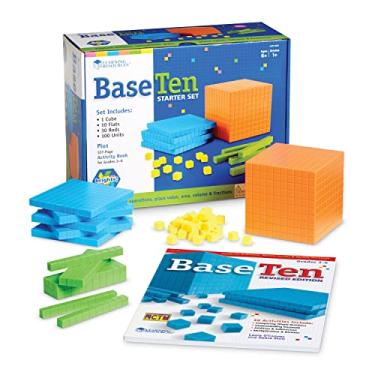 Imagem de Learning Resources Brights! Conjunto de base 10 para iniciantes com guia de atividades incluído - Conjunto de 100 peças, a partir de 6 anos | Material para professores de matemática para 1 ano, jogos de matemática para crianças, ferramentas de aprend