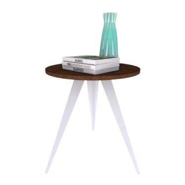 Imagem de Mesinha Lateral De Canto Para Sala E Quarto Redonda B.M - Metalcromo