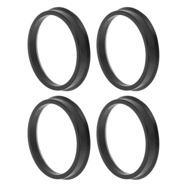 Imagem de A ABSOPRO Anéis centralizados de cubo de roda de carro de 66,6 mm a 59,6 mm rodas de policarbonato preto eixo central amortecedor Hubrings 4 peças