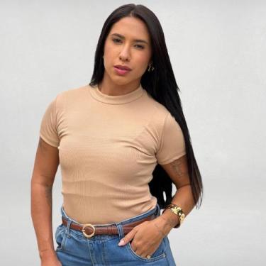 Imagem de Blusa Feminina Tshirt Camiseta Minimalista Manga Básica Chic - GR STOR