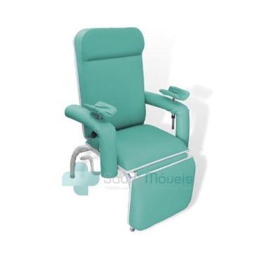 Imagem de Poltrona Hospitalar Coleta Reclínavel - LUXO - SaúdeMóveis, VB - Verde