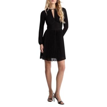 Imagem de Michael Kors Minivestido feminino liso plissado, Preto, PP
