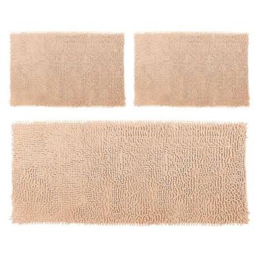 Imagem de Kit 2 Tapetes Bolinha Microfibra 38x58cm + Tapete Passadeira Cozinha 1