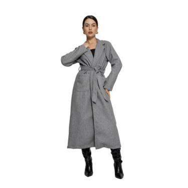 Imagem de Sobretudo Feminino Max longo Social SBT-005 - HBD, Cinza, G