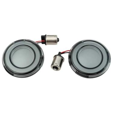 Imagem de Kuryakyn Acessório de iluminação de motocicleta 2907: Conversão de seta traseira de LED Tracer estilo bala, 1156 Single-Curcuit Vermelho com lente fumê, 1 par