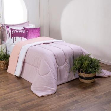 Imagem de Kit Edredom Solteiro 5 Peças Linho E Hipercal 400 Fios Colorfoul - MR 