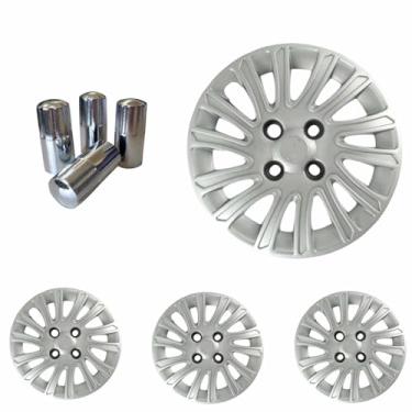 Imagem de Jogo Calota Aro 14 Grand Siena 2012 2013 + Selo Resinado + Tampa Ventil Cromada