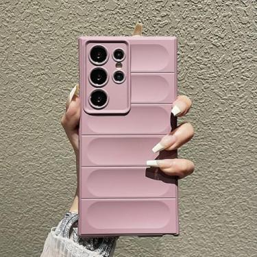Imagem de Capa de silicone fosco de luxo com listras 3D macias para Samsung S24 S23 S22 S21 Ultra Plus A73 A55 A54 A53 A35 A33, capa traseira, rosa, para Galaxy S23Ultra