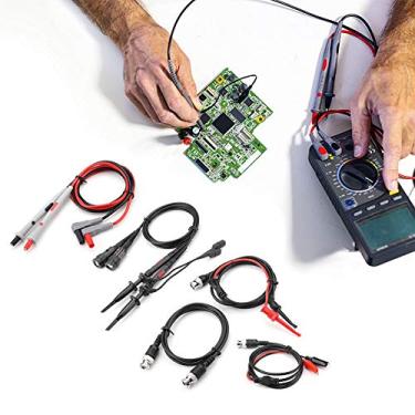 Imagem de Cabos de Teste do Multímetro Osciloscópio P1260D Com Clipes de Crocodilo para Canais Diferentes, Conjunto de Pontas de Sonda Substituíveis