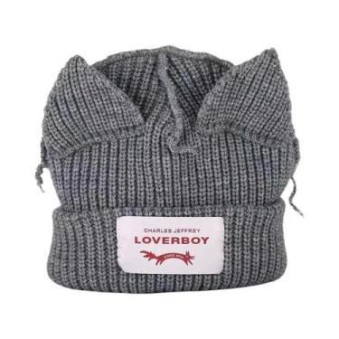 Imagem de Chapéu de Raposa Cinza Crochê - Gorro de Inverno para Mulheres - Estil