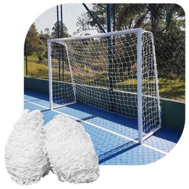 Imagem de Rede Futsal Futebol De Salão Nylon Fio 3mm - Par - 3,20 x 2,10 x 0,40 