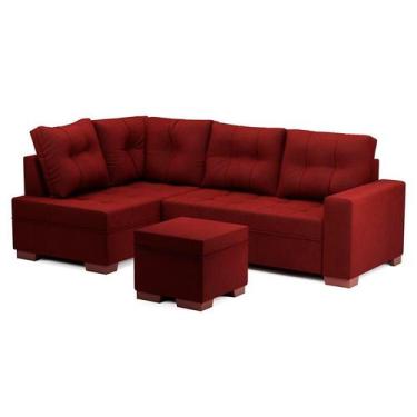 Imagem de Sofá de Canto 6 Lugares Gávea Suede Vermelho - Modern
