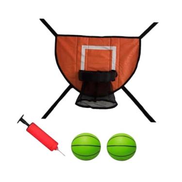 Imagem de Generic Mini cesta de basquete para trampolim, acessórios de fixação para trampolim, gol de treinamento, jogo ao ar livre, suporte universal para basquete, Laranja