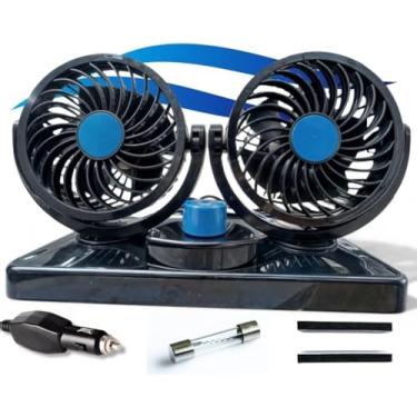 Imagem de Ventilador de carro 12V, ventilador de refrigeração elétrico para carro com 360 graus Rotativos 2 Velocidades Ventiladores de carro Silencioso Forte Ventilador de refrigeração