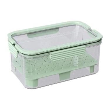 Imagem de Ioensy Ice Chilled Camping Food Container Snack Box Clear With Handle Fruit Storage Container For Refrigerator Fruits Meal Outdoor, Verde