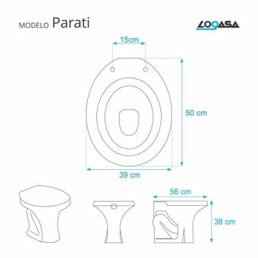 Imagem de Assento Sanitario Parati Preto Para Vaso Logasa