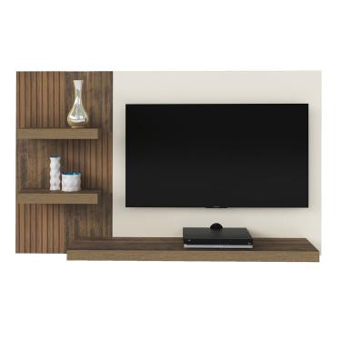 Imagem de Painel Chess Pinho Ripado/off White Para Tv Até 50"