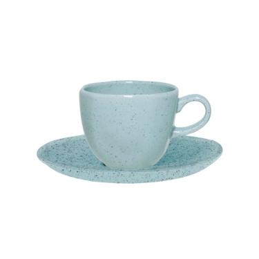 Imagem de Conjunto De Xícaras Para Chá Com Pires Em Porcelana Ryo Com 12 Peças 220ml Oxford Blue Bay