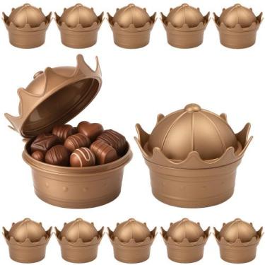 Imagem de Kit 20 Pote de Lembrancinhas Coroa p/ Festa e Aniversário Dourado - Pl