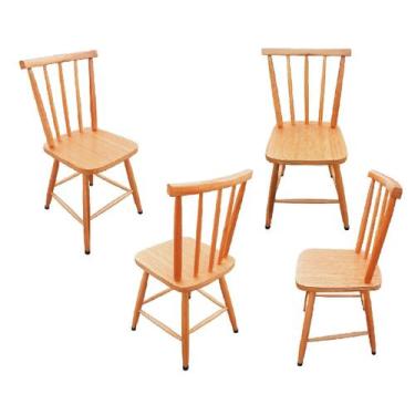 Imagem de Jogo 4 cadeiras de jantar colonial brisa em madeira - SCHOLL, MEL