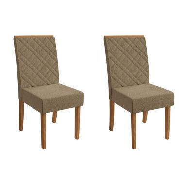 Imagem de Conjunto com 2 Cadeiras Gardênia Bouclé Fendi e Canela