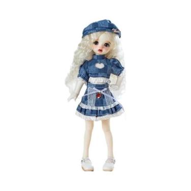 Imagem de Conjunto De Roupas De Boneca Bjd De 30cm, Vestido De Menina, Maquiagem