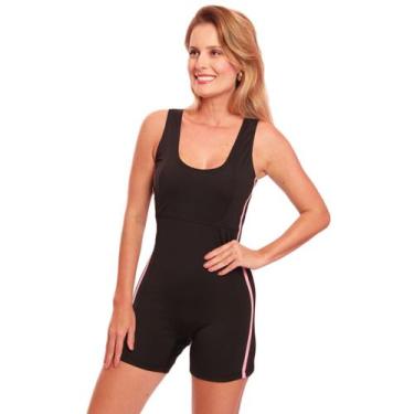 Imagem de Maiô Hidroginástica Natação Listra Lateral - Brás E Cia, M, Rosa