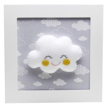 Imagem de Quadro Decorativo Nuvem Com Carinha Cinza Quarto Infantil - Potinho de