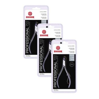 Imagem de Kit 03 Alicates De Cutícula 722 Professional Aço Inox Mundial
