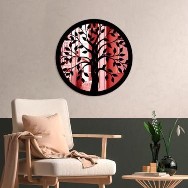 Imagem de Quadro Decorativo Espelhado Árvore da Vida Vermelho - Geral