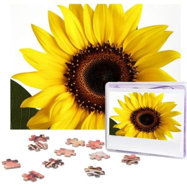 Imagem de Quebra-cabeça de flor girassol 500 peças quebra-cabeça personalizado quebra-cabeça de foto de madeira para adultos imagem família presentes para casamento, aniversário, dia dos namorados, 51,8 cm x