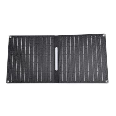 Imagem de Painel Solar Portátil de 24W, Backup de Energia do Painel Solar Dobrável Com Portas USB A USB C, Carregador de Telefone Solar Leve para Camping para Caminhada