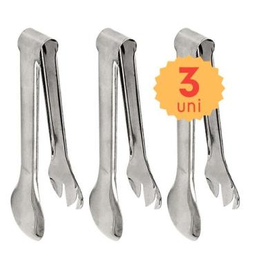 Imagem de Kit 3 Pegador de Salada Multifunção Multiuso 100% Inox Profissional Re
