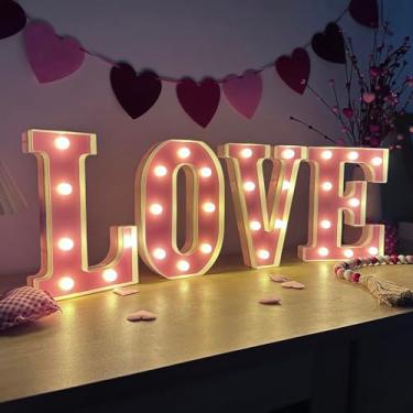 Imagem de FestalMart Decorações Para O Dia Dos Namorados - 4 Letreiros De Led Com Luzes "Amor" Para Decoração De Festas De Casamento, Mesa, Lareira, Prateleira, Dia Dos Namorados