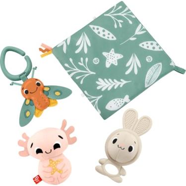 Imagem de Fisher-Price Baby Brinquedos Sensoriais So Many Senses Gift Set com atividades motoras finas para recém-nascidos, 4 peças