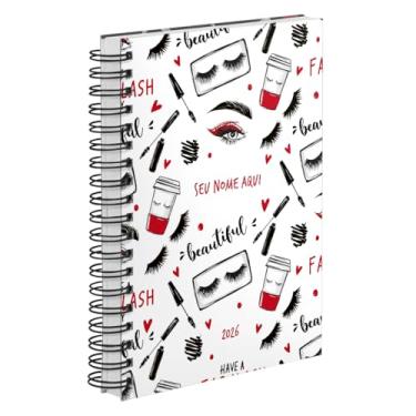 Imagem de Agenda Comercial 2026 Personalizada Capa Dura Salão de Beleza Charm Cores (Vermelho)