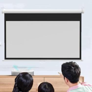 Imagem de Tela De Projeção Interna E Externa Com Travamento Automático, Tela De Projetor Montada Na Parede 60 Ih 16:9 Hd, Tela De Cinema Para Home Theater, Tela De Projeção Suspensa, 04:03:00