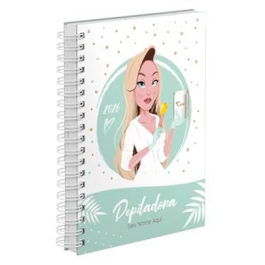 Imagem de Agenda Comercial 2026 Personalizada Capa Dura Depiladora Loira Cores (Verde)