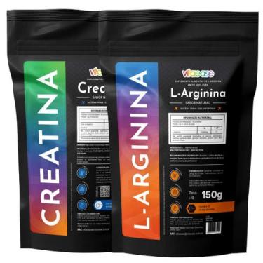 Imagem de Vitaease  Creatina Pura Monohidratada 150g  LArginina Em Pó 150g, Sem 
