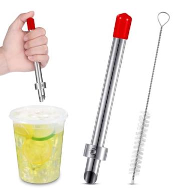 Imagem de Lasnten 1 pacote de furador de palha para tampas de plástico, copos de limonada, ferramentas de perfuração de aço inoxidável para café, bebidas, recipiente de delicatessen, suprimentos de suporte de