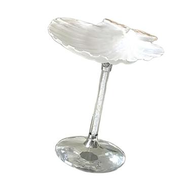 Imagem de Ioensy Taças de vinho em formato de concha, copos, utensílios para bebidas, multiuso, criativos, 2x7 polegadas, para decoração de casamento na praia, leves, Branco