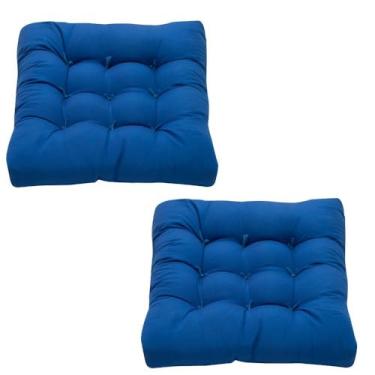 Imagem de Kit 2 Futon 40x40 Baixo Assento Almofada Colorida Shelter(Azul Royal)