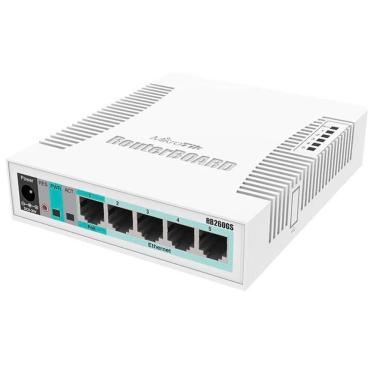 Imagem de Switch Mikrotik Smart RB260GS - SwOS - Expansão SFP - CSS106-5G-1S - Reg. Anatel: 07379-19-03817