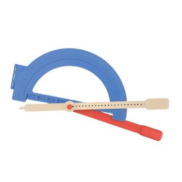 Imagem de Gralara Régua de ferramenta matemática e geométrica, transferidor em Braille, leve, prático e fácil de usar, material de aprendizagem, ferramenta educacional