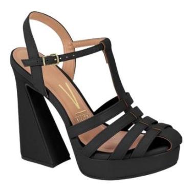 Imagem de Sandalia Vizzano 6490.101 Salto Alto Grosso Fechada Casual Feminino-Feminino