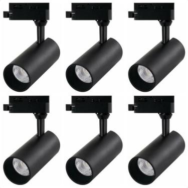 Imagem de Kit 6 Spot Led MR16 para Trilho Eletrificado Preto 110/220v - Blumenau