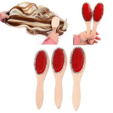 Imagem de Escova De Madeira Raquete Para Pentear Desembaraçar Lace Wig - maya ha