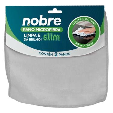 Imagem de Pano De Microfibra 30X30Cm Pacote 2 Unid Cinza Slim - Nobre